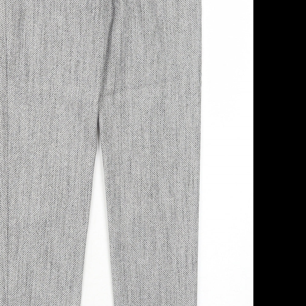 H&M Womens Grey Polyester Trousers Size 6 Regular Zip