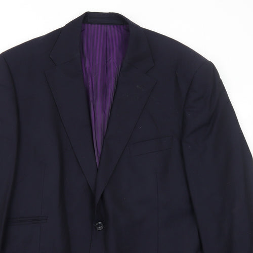 Marks and Spencer Mens Blue Wool Jacket Suit Jacket Size 42 Regular