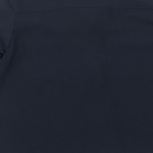H&M Womens Blue Polyester Basic Blouse Size 4 Round Neck