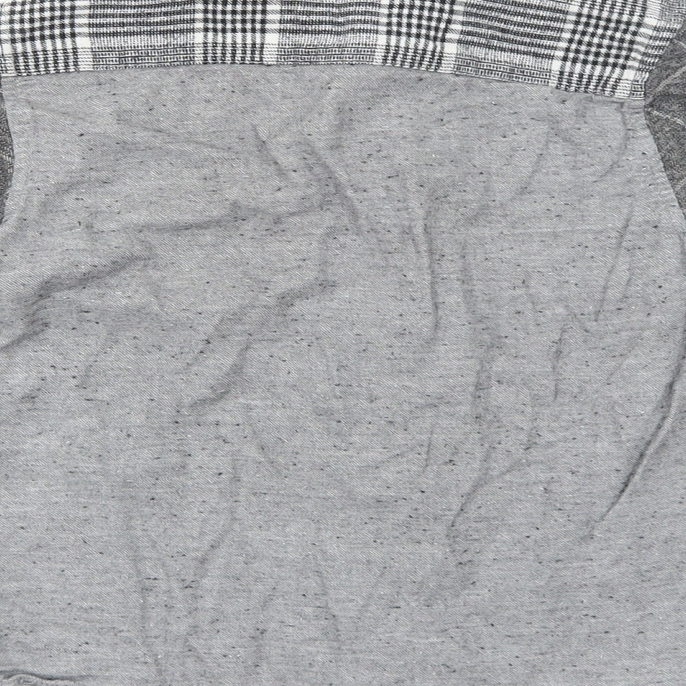 NEXT Boys Grey Plaid Cotton Pullover Button-Up Size 10 Years Collared Button