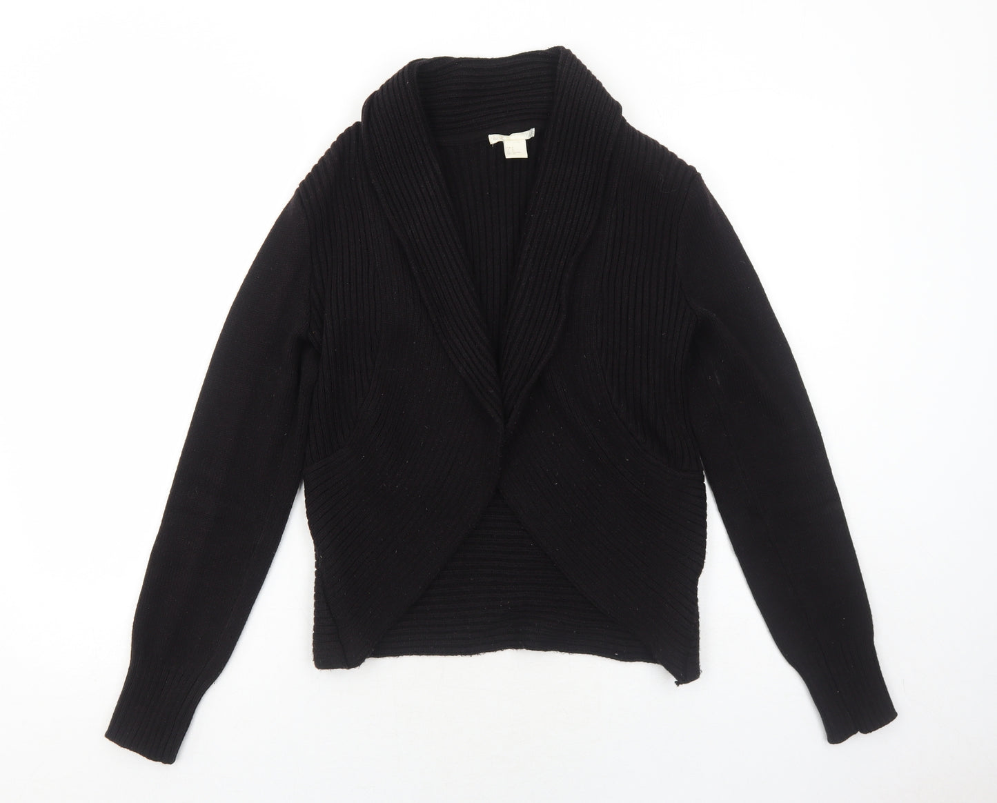 H&M Womens Black V-Neck Acrylic Pullover Jumper Size S