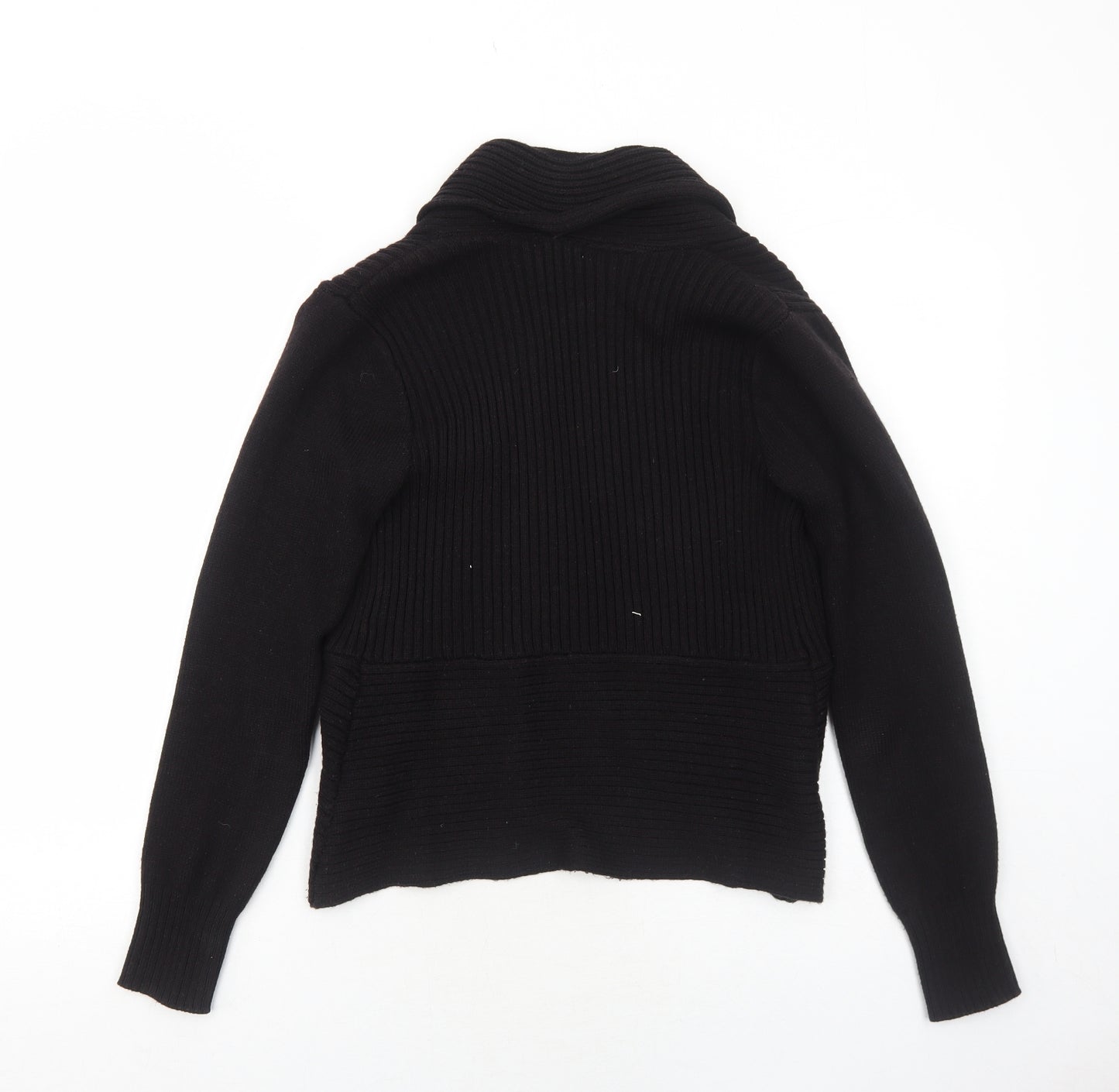 H&M Womens Black V-Neck Acrylic Pullover Jumper Size S