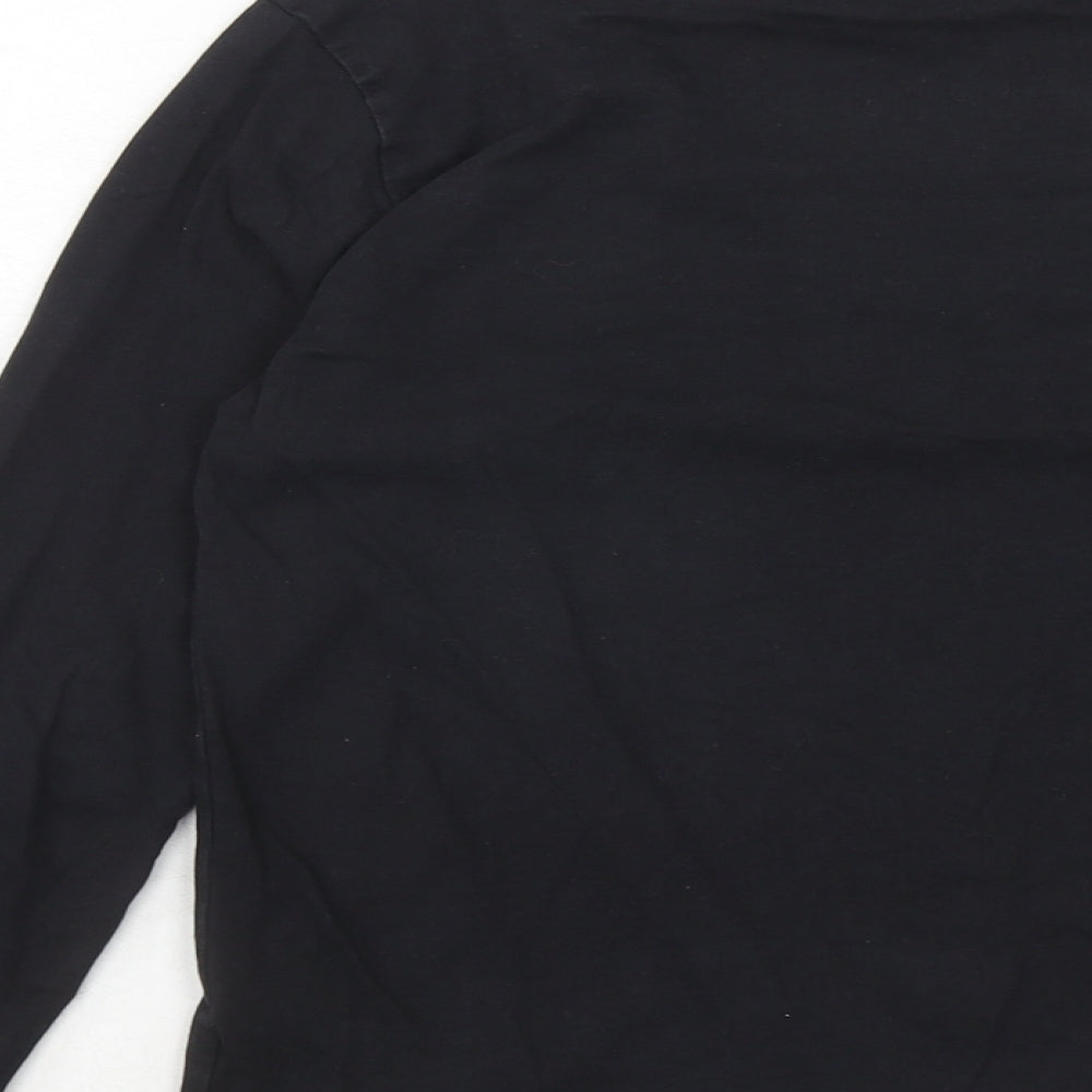 Nexct Boys Black Striped Cotton Pullover T-Shirt Size 12 Years Crew Neck Pullover