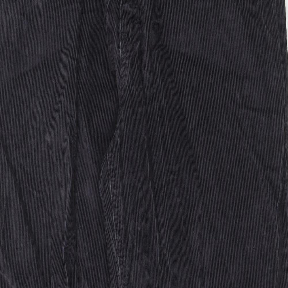 Eddie Bauer Womens Blue Cotton Trousers Size 8 Regular Zip