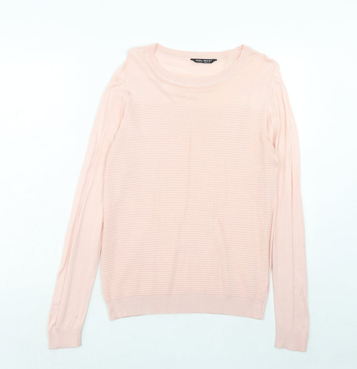 Select Womens Pink Round Neck Viscose Pullover Jumper Size M