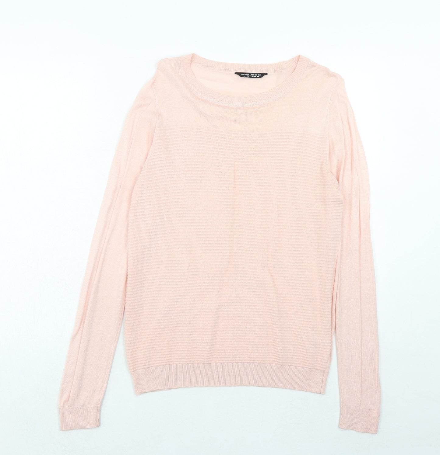 Select Womens Pink Round Neck Viscose Pullover Jumper Size M
