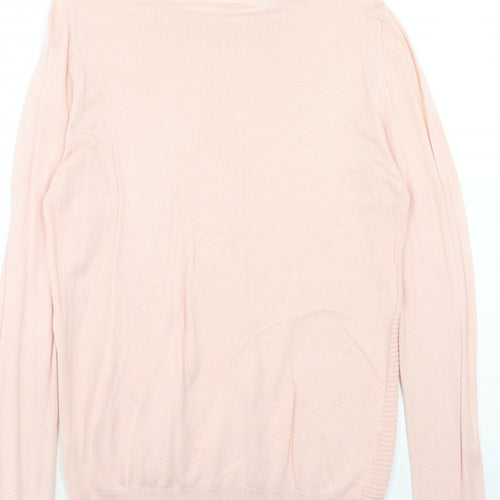 Select Womens Pink Round Neck Viscose Pullover Jumper Size M
