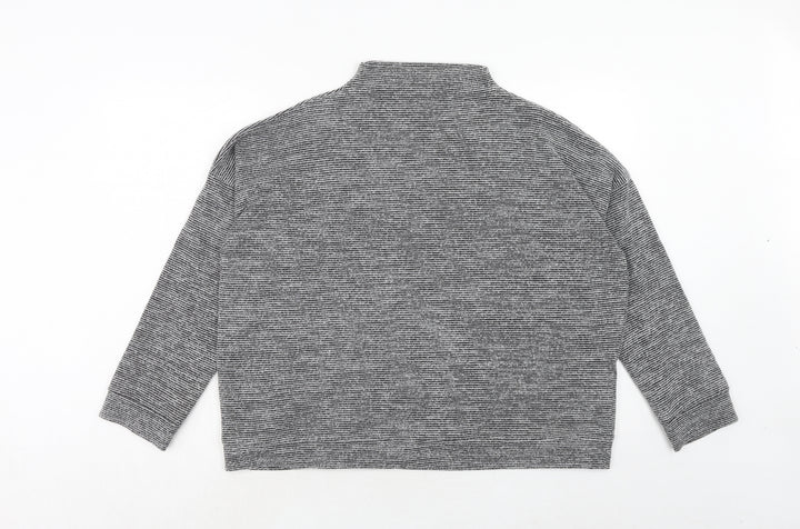 New Look Womens Grey High Neck Polyester Pullover Jumper Size L