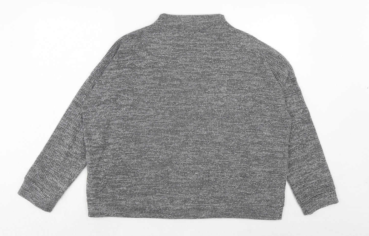 New Look Womens Grey High Neck Polyester Pullover Jumper Size L