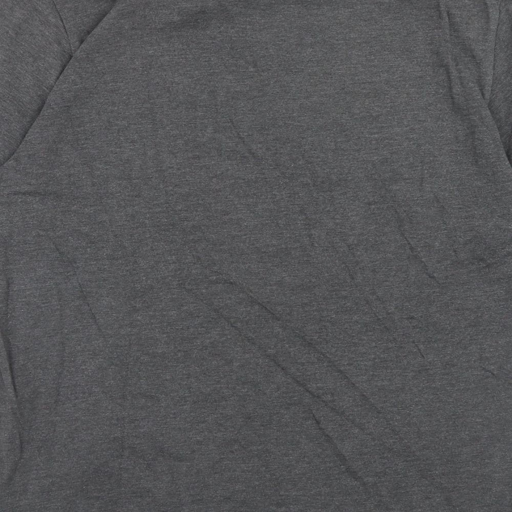 Blend Mens Grey Cotton T-Shirt Size L Crew Neck