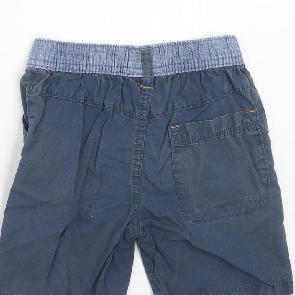 NEXT Boys Blue Cotton Chino Shorts Size 3-4 Years Regular Drawstring