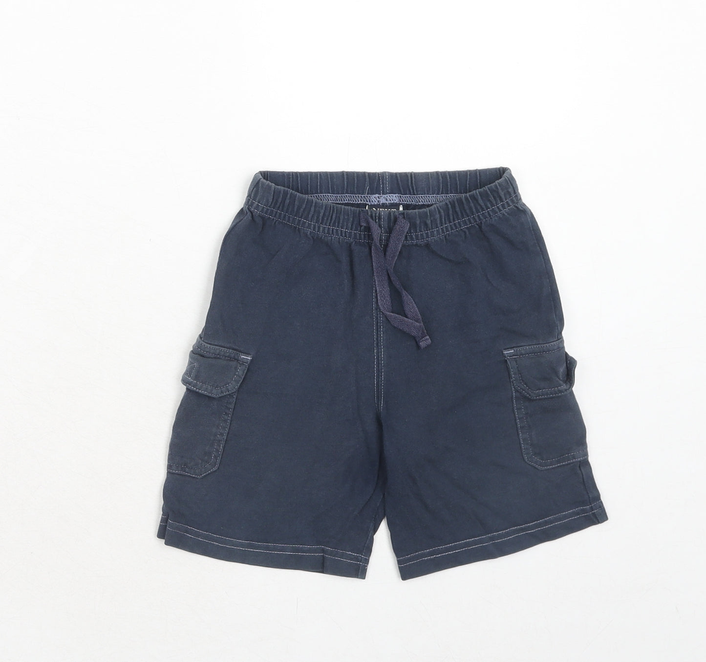 NEXT Boys Blue Cotton Cargo Shorts Size 2 Years Regular Drawstring