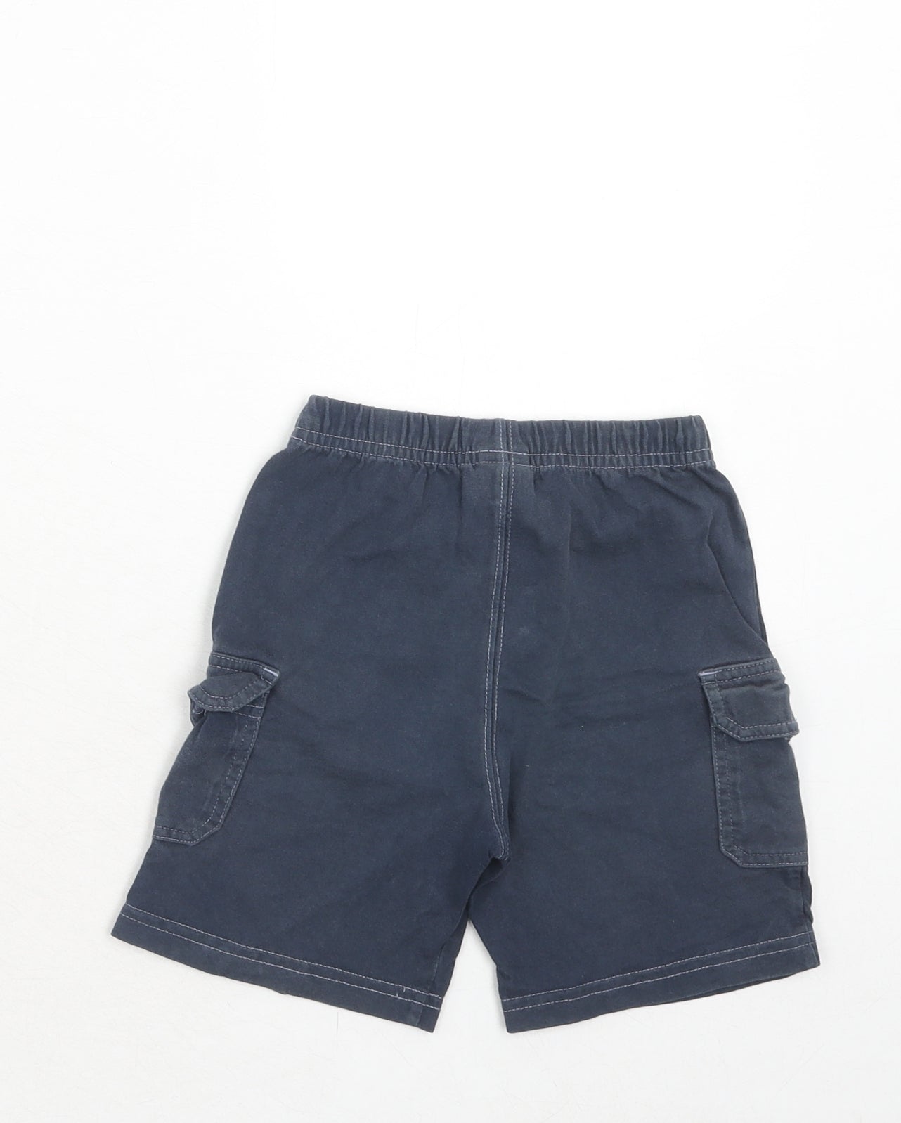 NEXT Boys Blue Cotton Cargo Shorts Size 2 Years Regular Drawstring