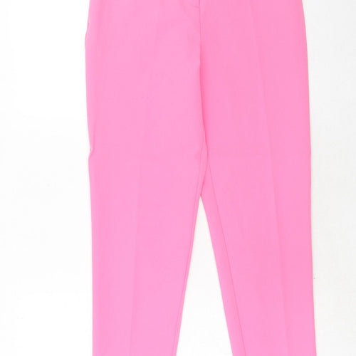 ASOS Womens Pink Polyester Carrot Trousers Size 8 Regular Zip