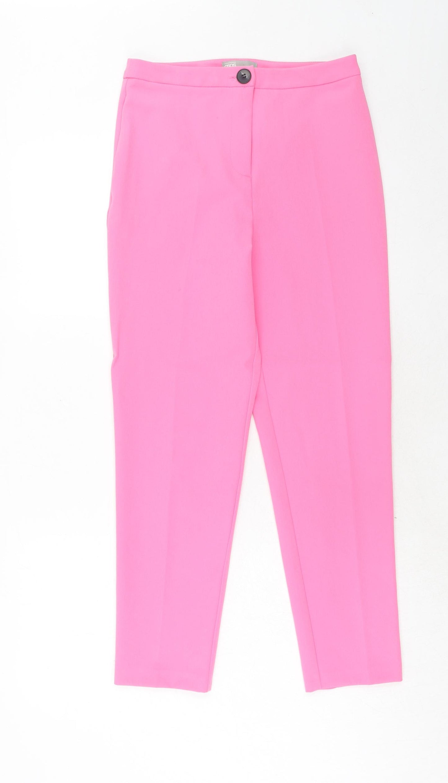 ASOS Womens Pink Polyester Carrot Trousers Size 8 Regular Zip