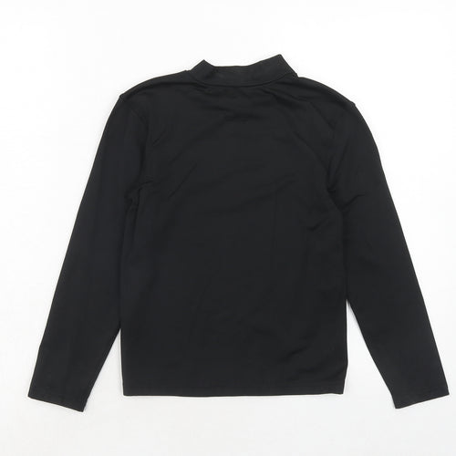 Crane Boys Black Polyester Pullover T-Shirt Size 9-10 Years Mock Neck Pullover