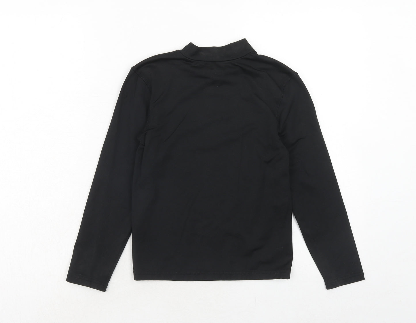 Crane Boys Black Polyester Pullover T-Shirt Size 9-10 Years Mock Neck Pullover