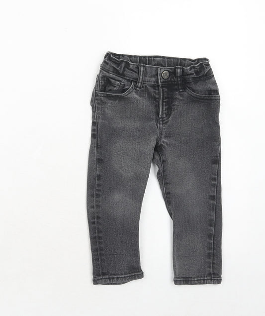 Gap Boys Grey Cotton Skinny Jeans Size 2 Years Regular Button