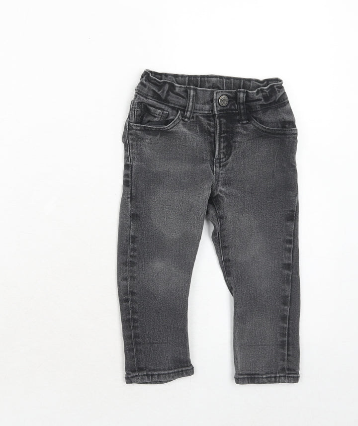 Gap Boys Grey Cotton Skinny Jeans Size 2 Years Regular Button