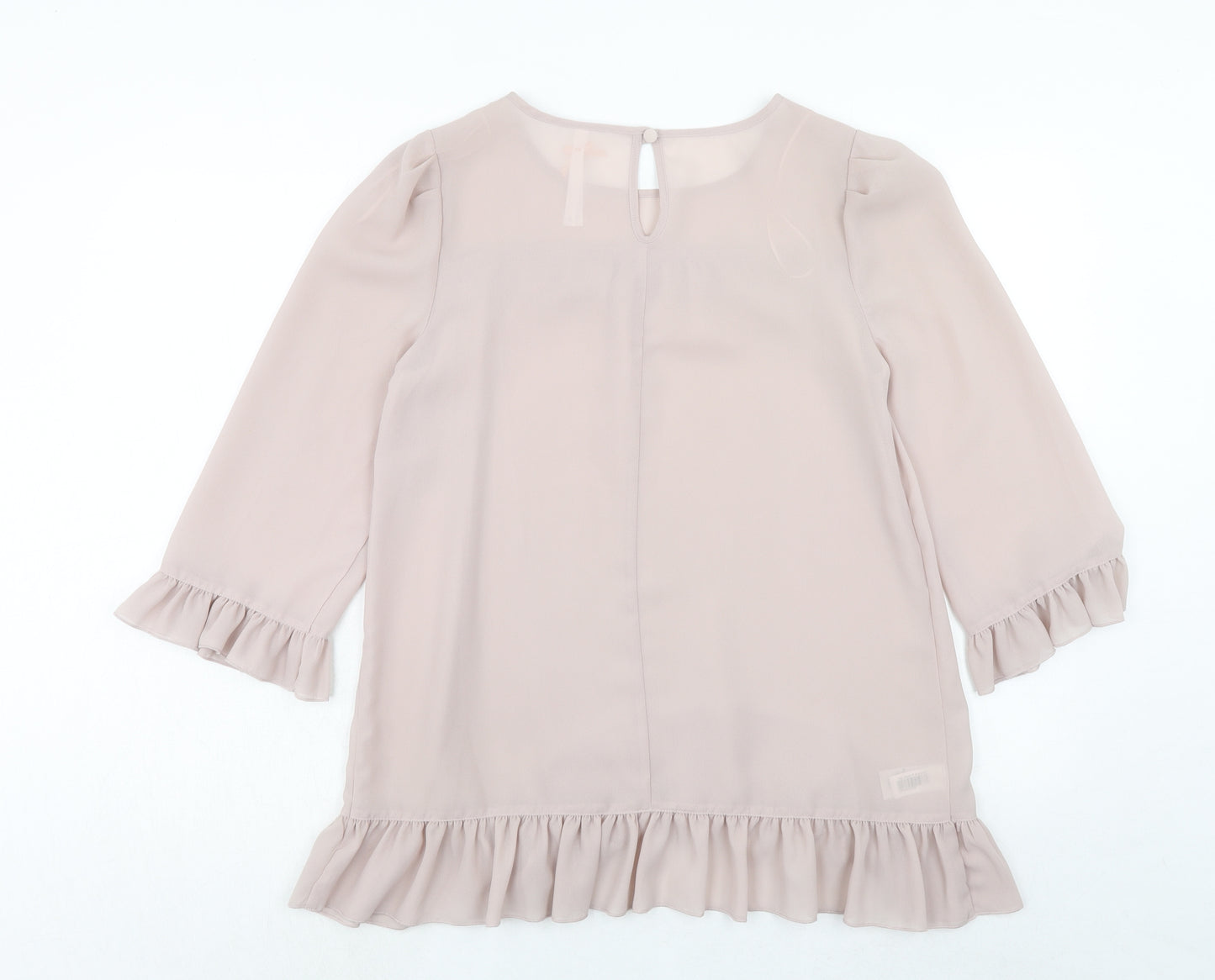NEXT Womens Pink Polyester Basic Blouse Size 10 Round Neck