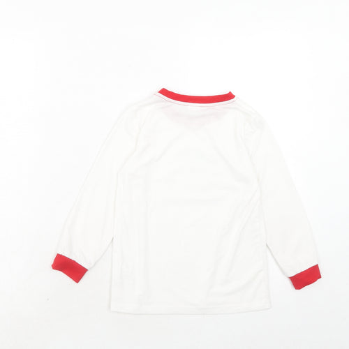 PatPat Girls White Polyester Pullover T-Shirt Size 6-7 Years Round Neck Pullover - Christmas