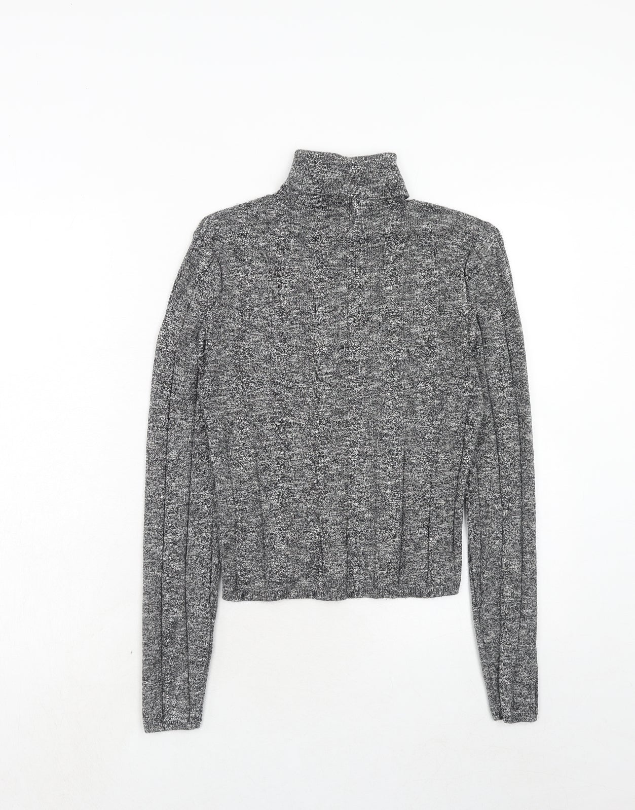 New Look Womens Grey Roll Neck Cotton Pullover Jumper Size 12