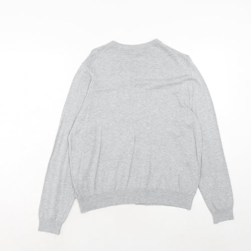 Marks and Spencer Womens Grey Round Neck Viscose Cardigan Jumper Size 18