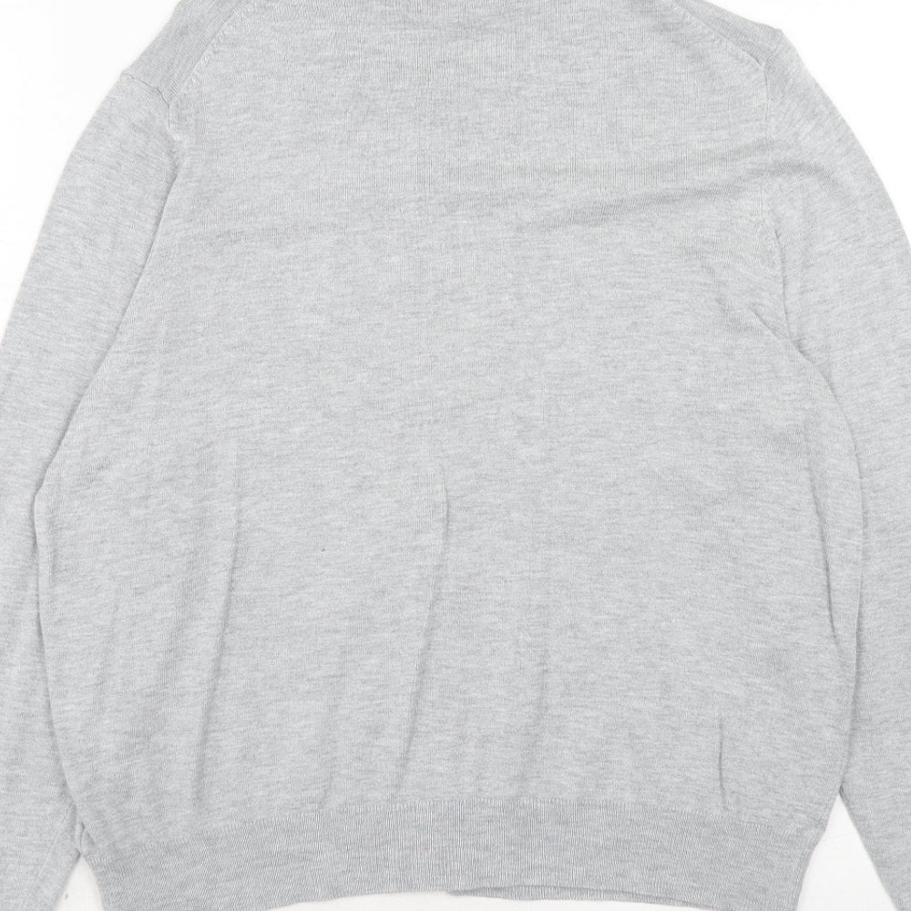 Marks and Spencer Womens Grey Round Neck Viscose Cardigan Jumper Size 18