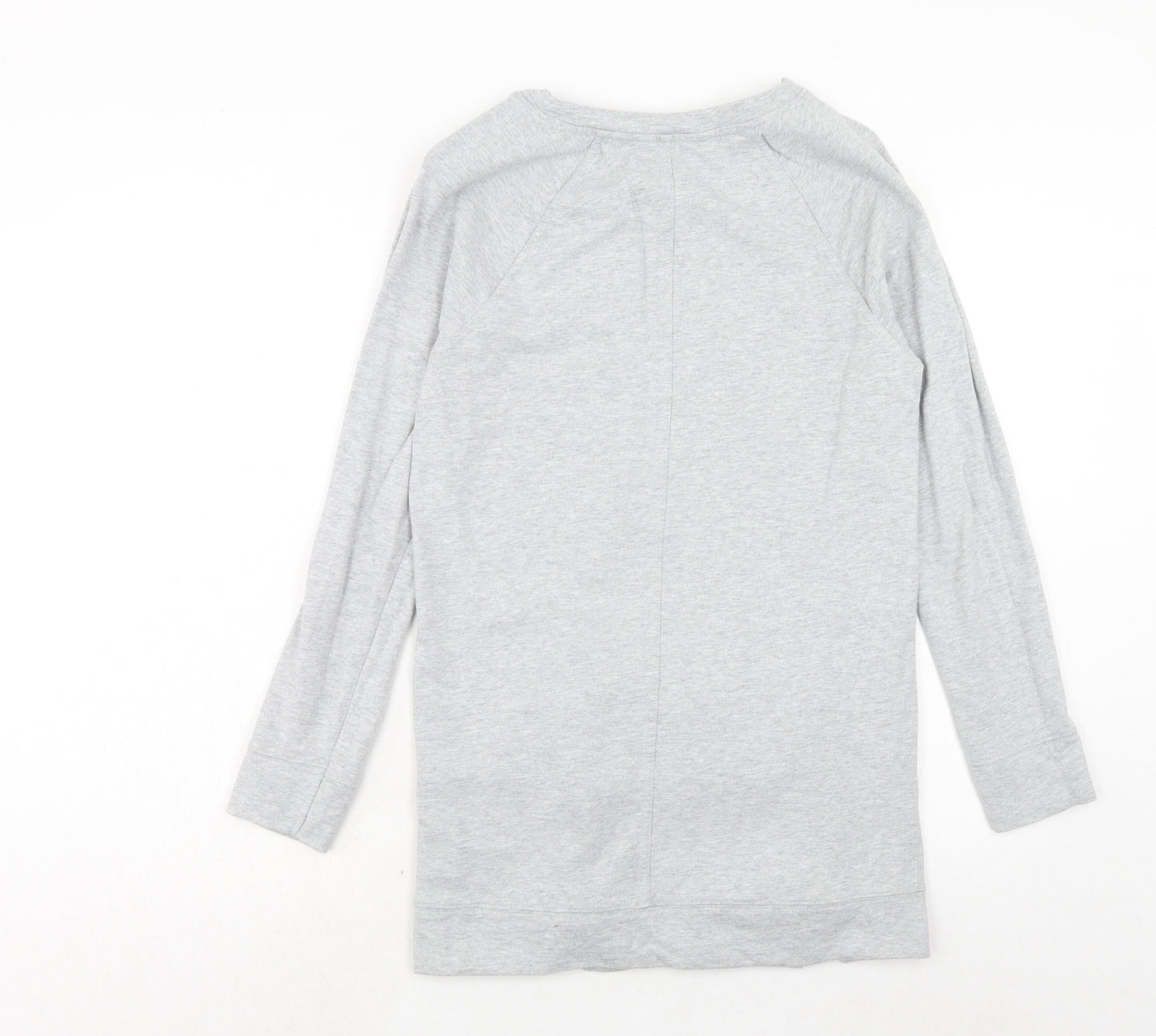 NEXT Womens Grey Cotton Jumper Dress Size 8 Boat Neck Pullover