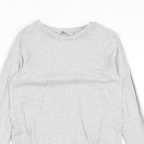 NEXT Womens Grey Cotton Jumper Dress Size 8 Boat Neck Pullover