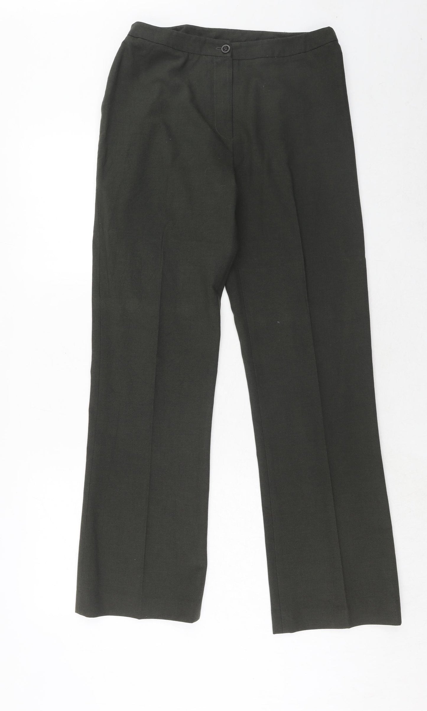 Principles Womens Green Polyester Trousers Size 12 Regular Zip