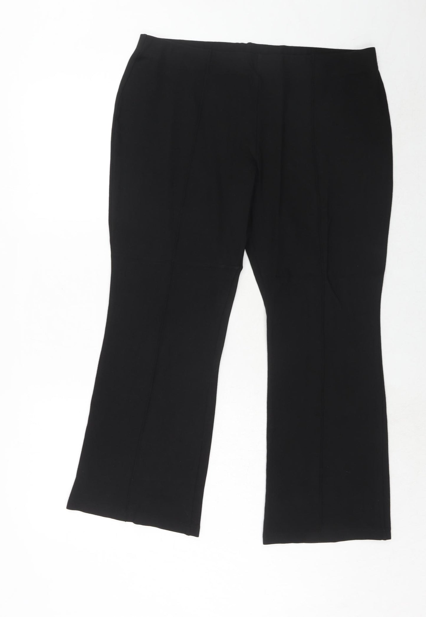 Marks and Spencer Womens Black Viscose Trousers Size 18 Regular