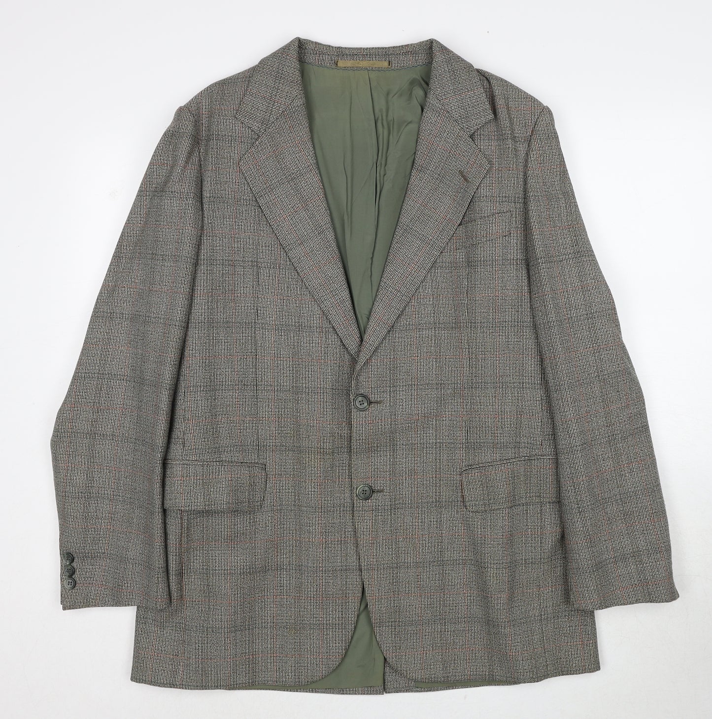 Weidemann Mens Grey Geometric Polyester Jacket Suit Jacket Size 44 Regular