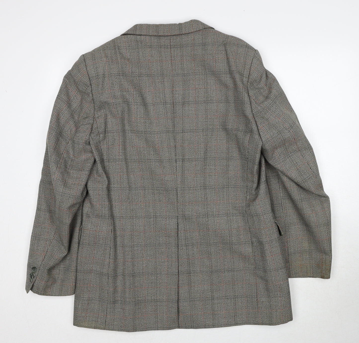 Weidemann Mens Grey Geometric Polyester Jacket Suit Jacket Size 44 Regular