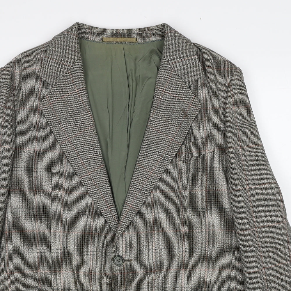 Weidemann Mens Grey Geometric Polyester Jacket Suit Jacket Size 44 Regular