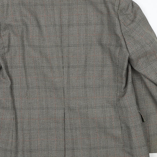 Weidemann Mens Grey Geometric Polyester Jacket Suit Jacket Size 44 Regular