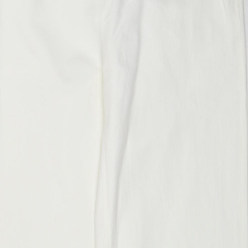 Set Womens White Linen Trousers Size 16 Regular Zip
