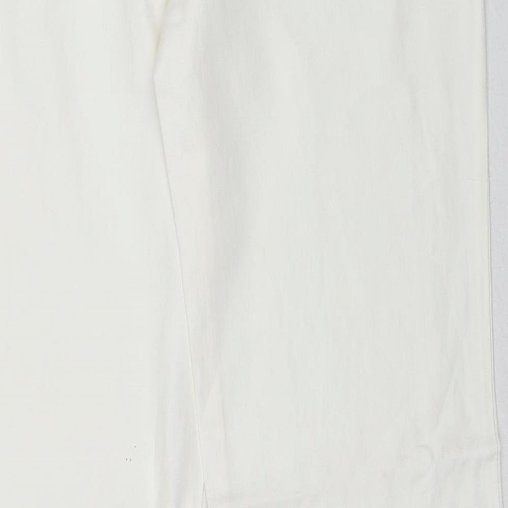 Set Womens White Linen Trousers Size 16 Regular Zip