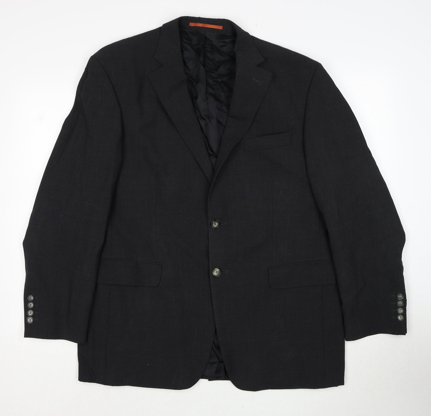 Benvenuto Mens Black Wool Jacket Suit Jacket Size 44 Regular