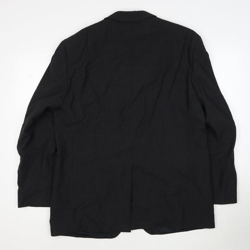 Benvenuto Mens Black Wool Jacket Suit Jacket Size 44 Regular