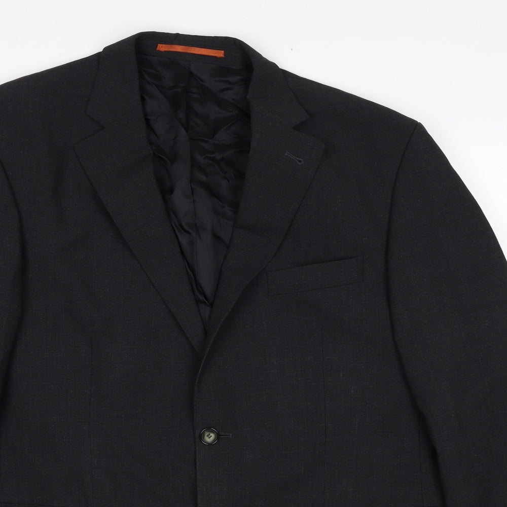 Benvenuto Mens Black Wool Jacket Suit Jacket Size 44 Regular