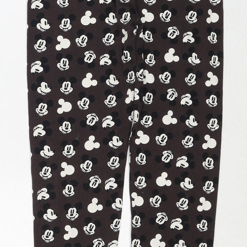Disney Girls Brown Geometric Cotton Jogger Trousers Size 14-15 Years Regular Pullover - Mickey Mouse Leggings