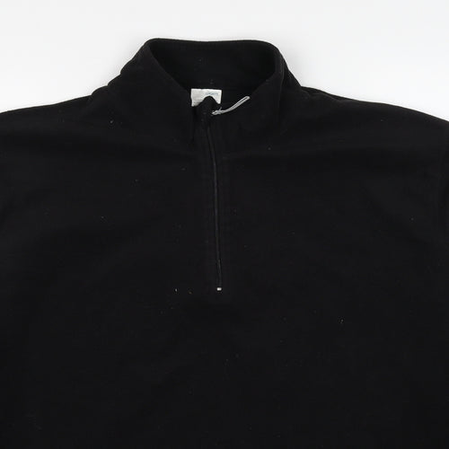 Sports Mens Black Polyester Pullover Sweatshirt Size XL