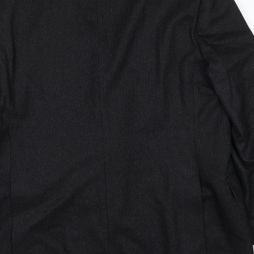 Hector Jones Mens Black Polyester Jacket Suit Jacket Size 38 Regular