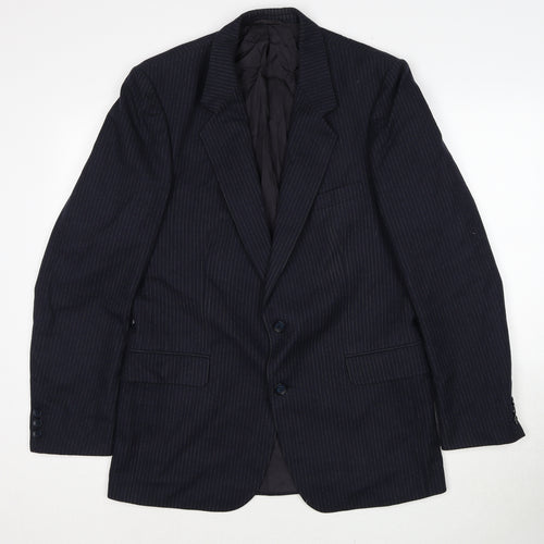 Anthony Loretto Mens Blue Striped Wool Jacket Suit Jacket Size 40 Regular