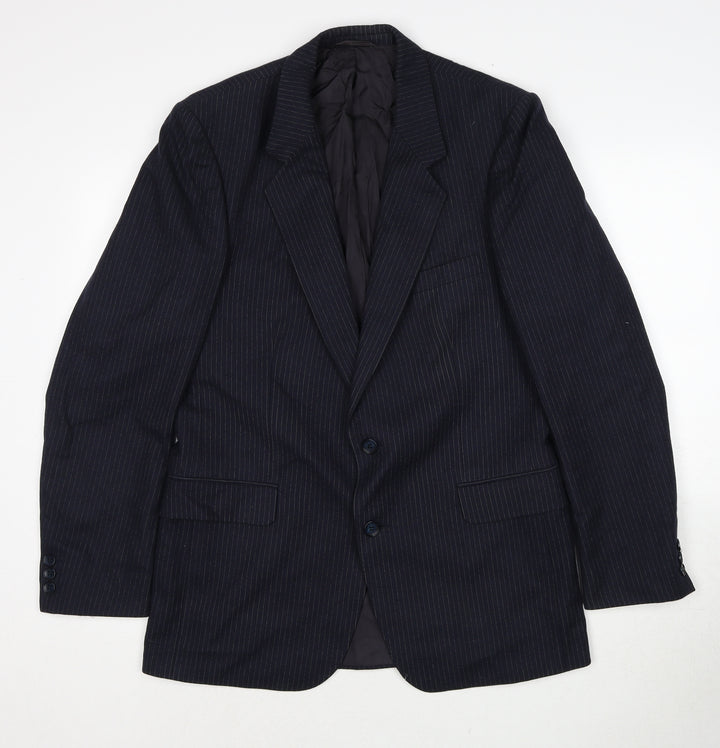 Anthony Loretto Mens Blue Striped Wool Jacket Suit Jacket Size 40 Regular