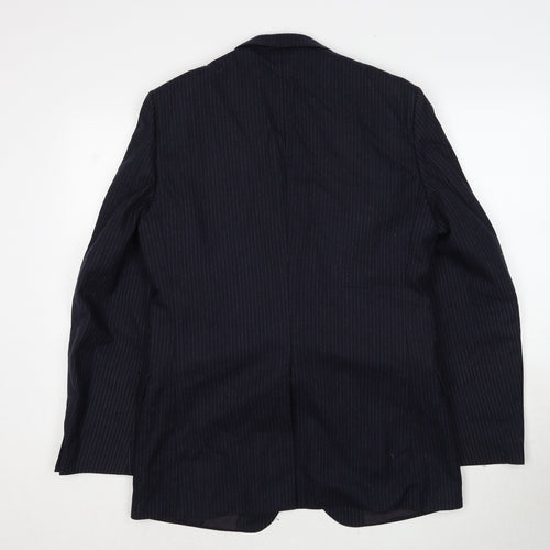 Anthony Loretto Mens Blue Striped Wool Jacket Suit Jacket Size 40 Regular