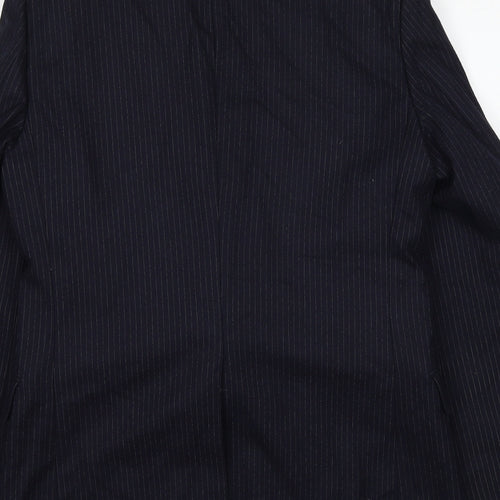 Anthony Loretto Mens Blue Striped Wool Jacket Suit Jacket Size 40 Regular