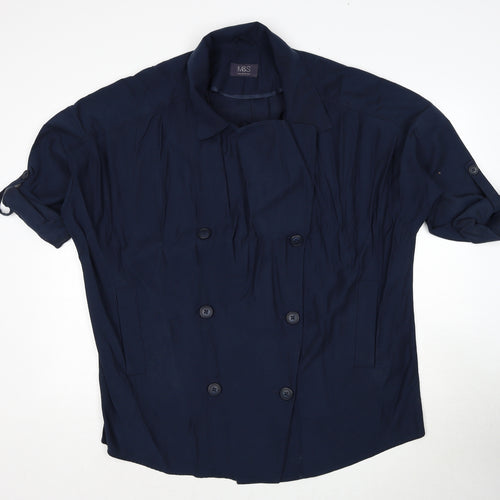 Marks and Spencer Womens Blue Jacket Size 14 Button