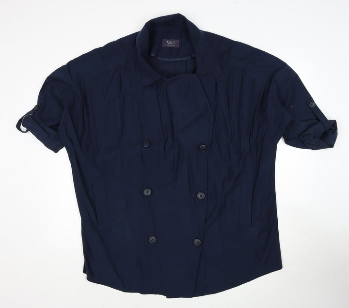 Marks and Spencer Womens Blue Jacket Size 14 Button